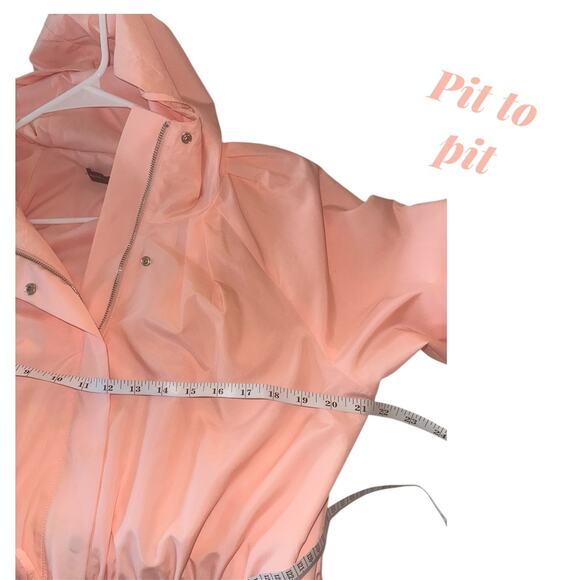 White House Black Market Pink Hooded Anorak Jacket Sz M Lightweight Utility Coat - Picture 5 of 6
